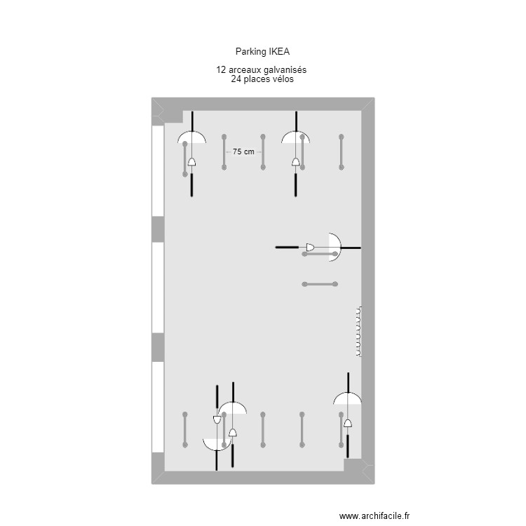 Parking IKEA. Plan de 1 pièce et 31 m2