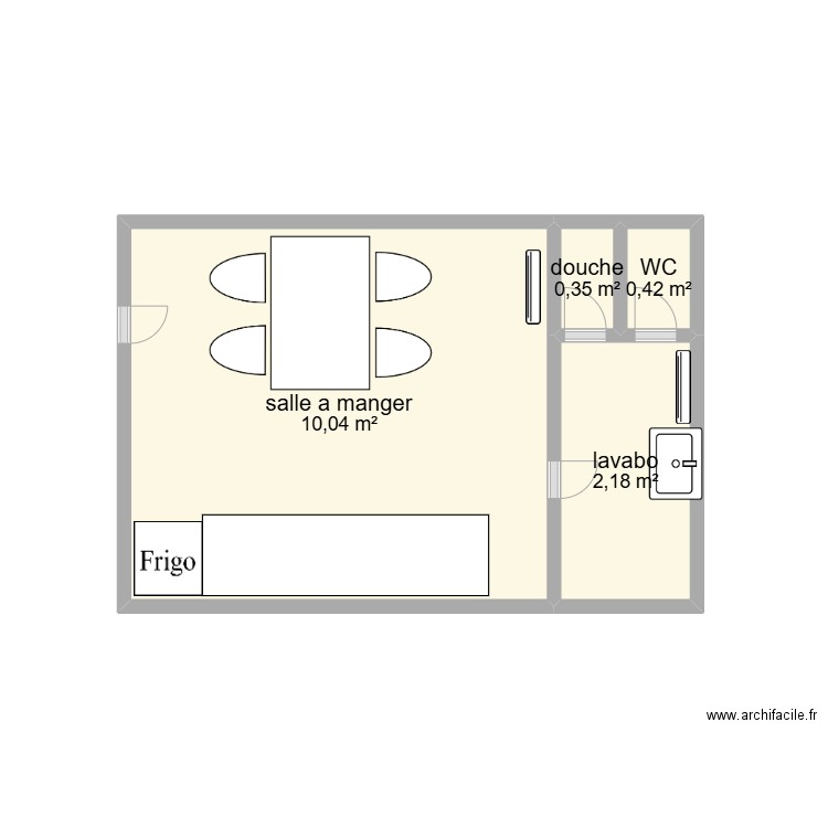 2 ème étage. Plan de 4 pièces et 13 m2