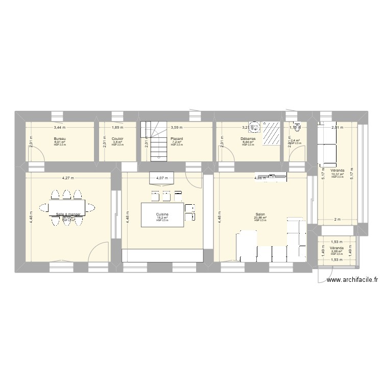 St Denis - RDC 1. Plan de 10 pièces et 98 m2