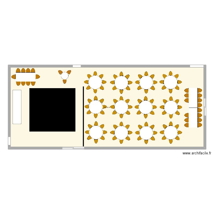 Salle mariage. Plan de 1 pièce et 182 m2