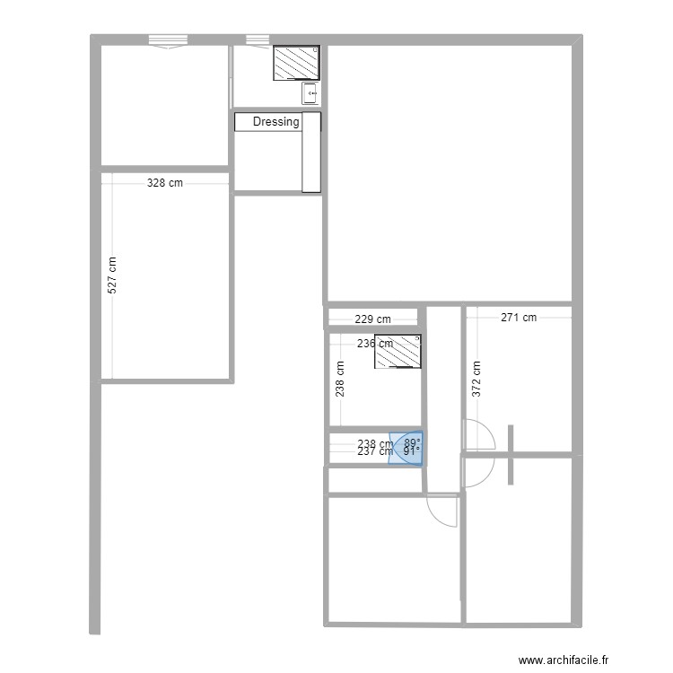 correa. Plan de 6 pièces et 40 m2