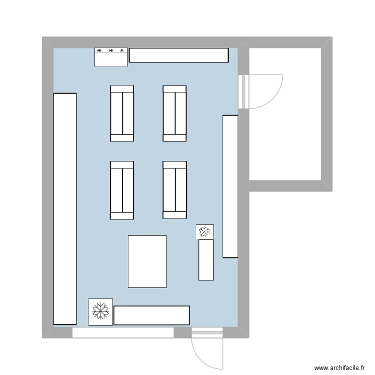 magasin . Plan de 1 pièce et 29 m2