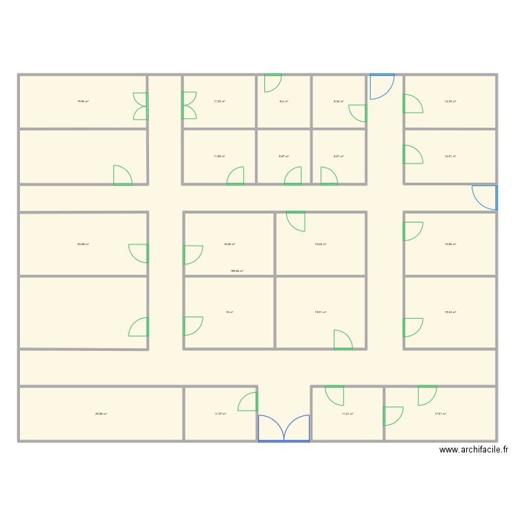 Plan Djakotomey. Plan de 21 pièces et 574 m2