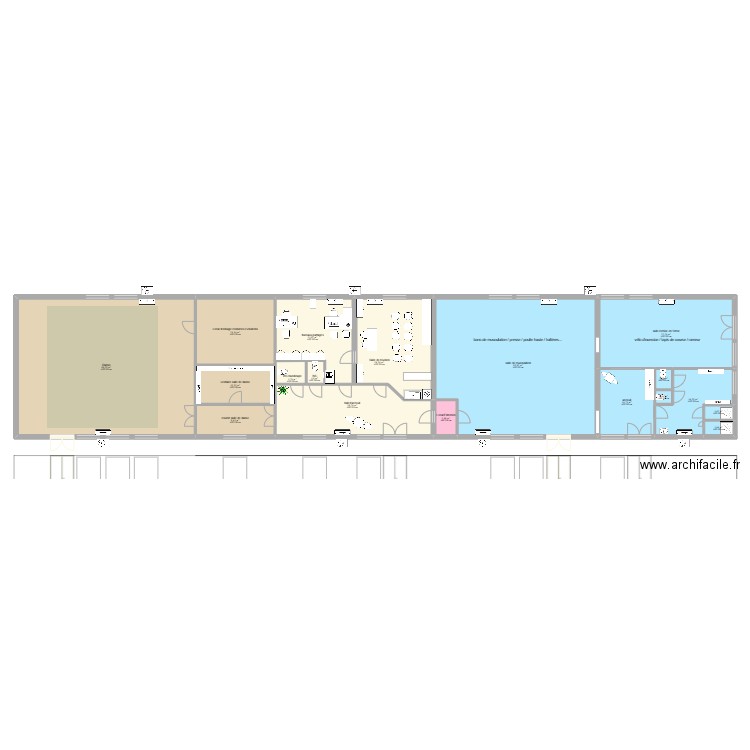 Danse maternelle 3. Plan de 18 pièces et 388 m2