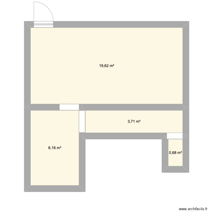 labo. Plan de 4 pièces et 30 m2