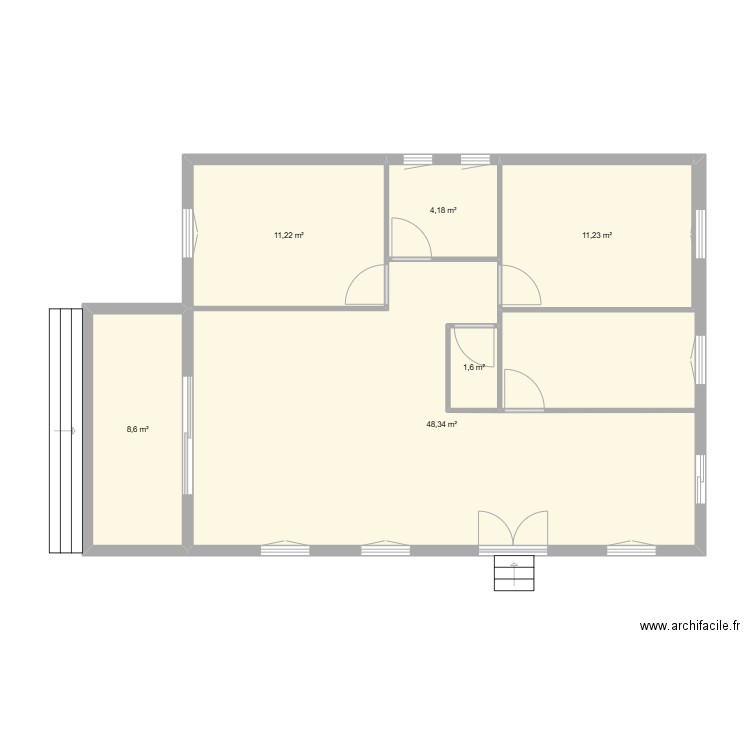 PLAN. Plan de 6 pièces et 85 m2