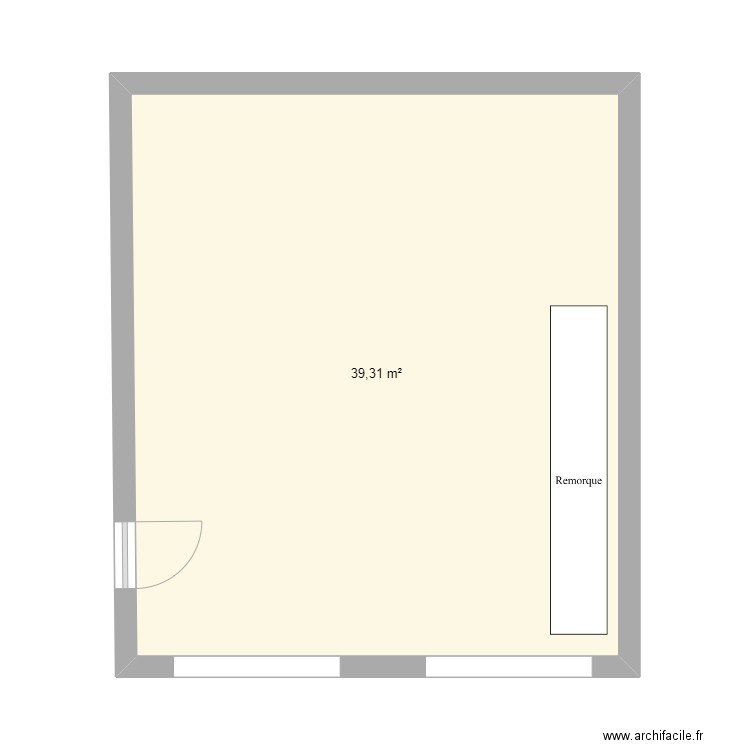 Garage. Plan de 1 pièce et 39 m2