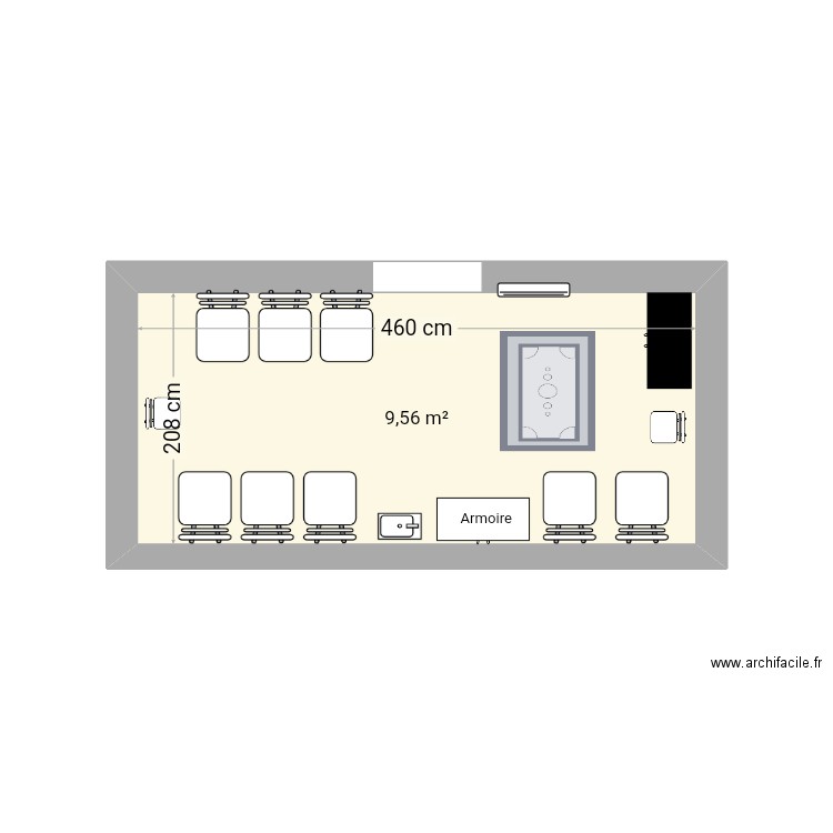 Salle d'attente . Plan de 1 pièce et 10 m2