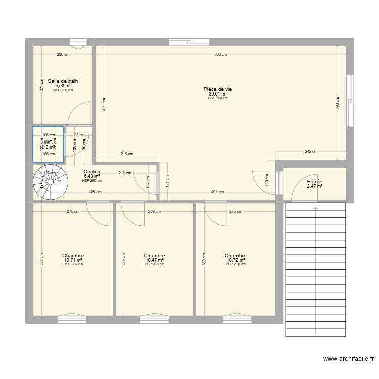 DIDIER Agnès - Complet. Plan de 12 pièces et 165 m2