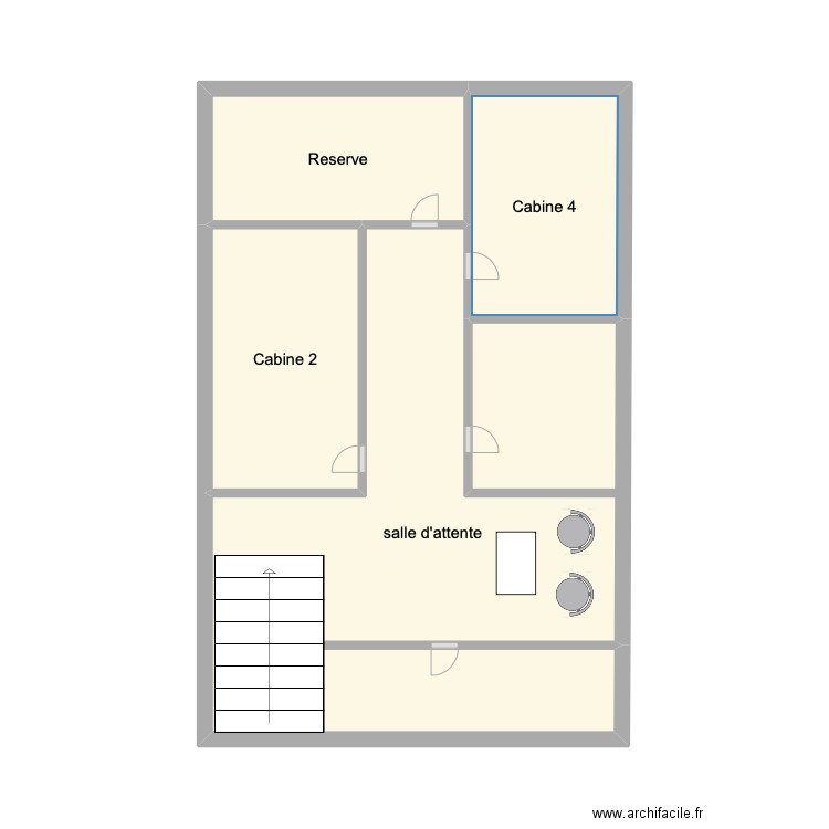 etage . Plan de 4 pièces et 31 m2