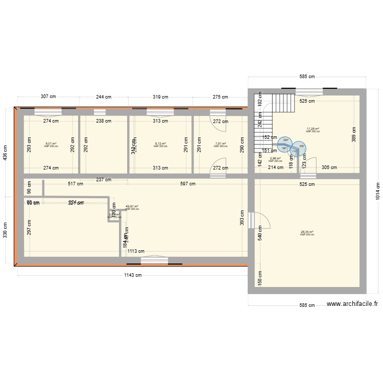 FBSEILLONS 1. Plan de 17 pièces et 235 m2