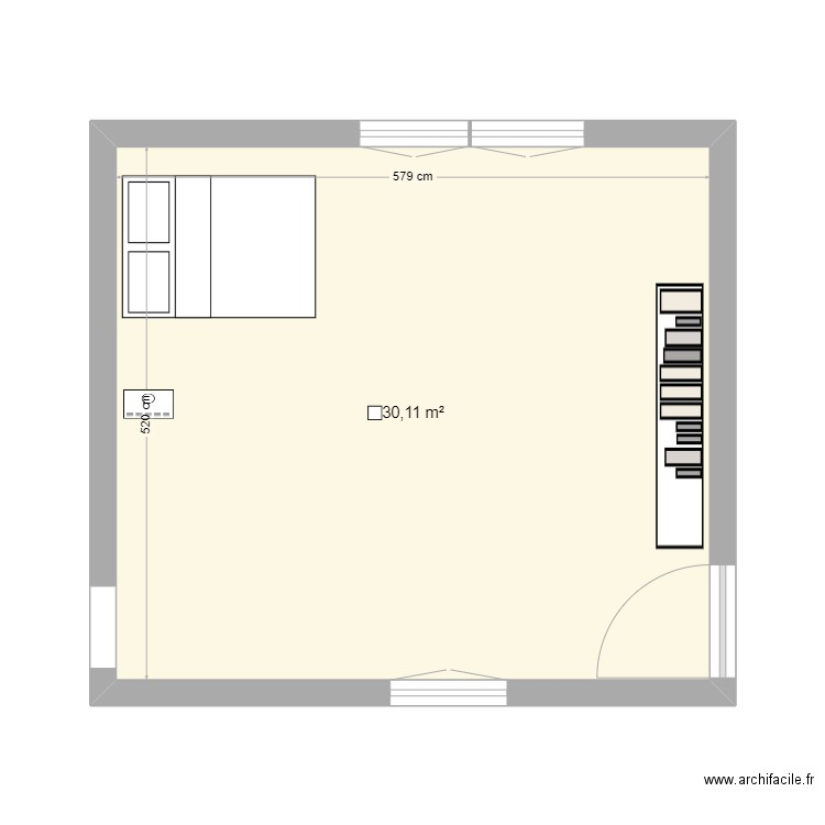 SALON . Plan de 1 pièce et 30 m2