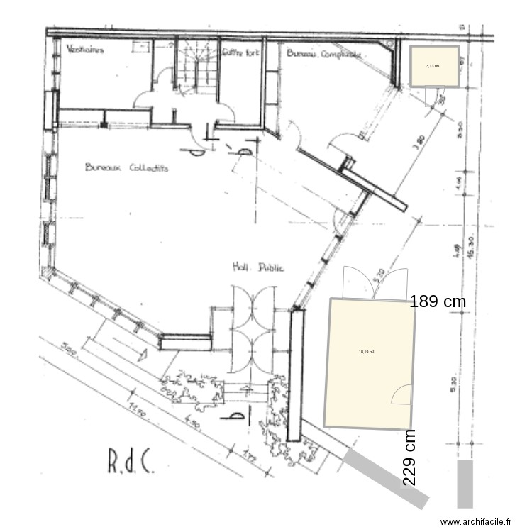 Plan jardin secours pop. Plan de 2 pièces et 21 m2