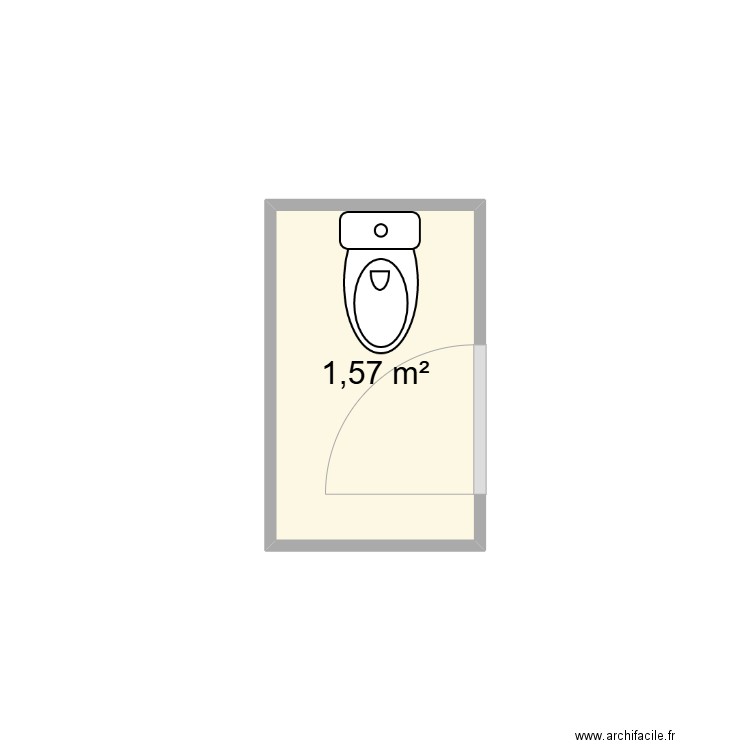 Projet WC Lavillat. Plan de 1 pièce et 2 m2