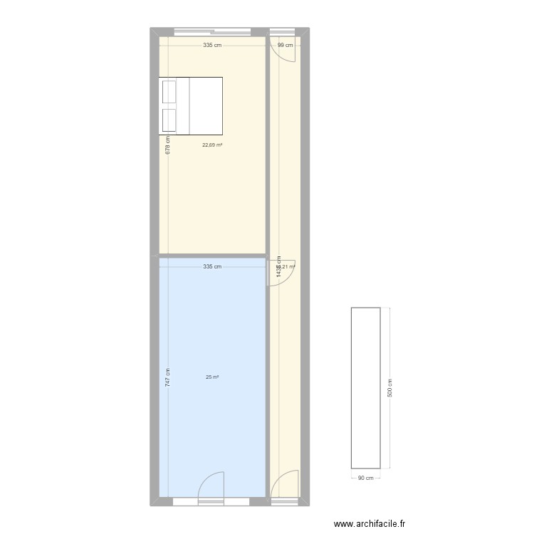 Lens Garage. Plan de 3 pièces et 62 m2