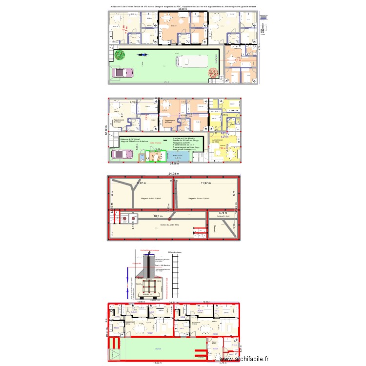 Ben . Plan de 59 pièces et 1136 m2