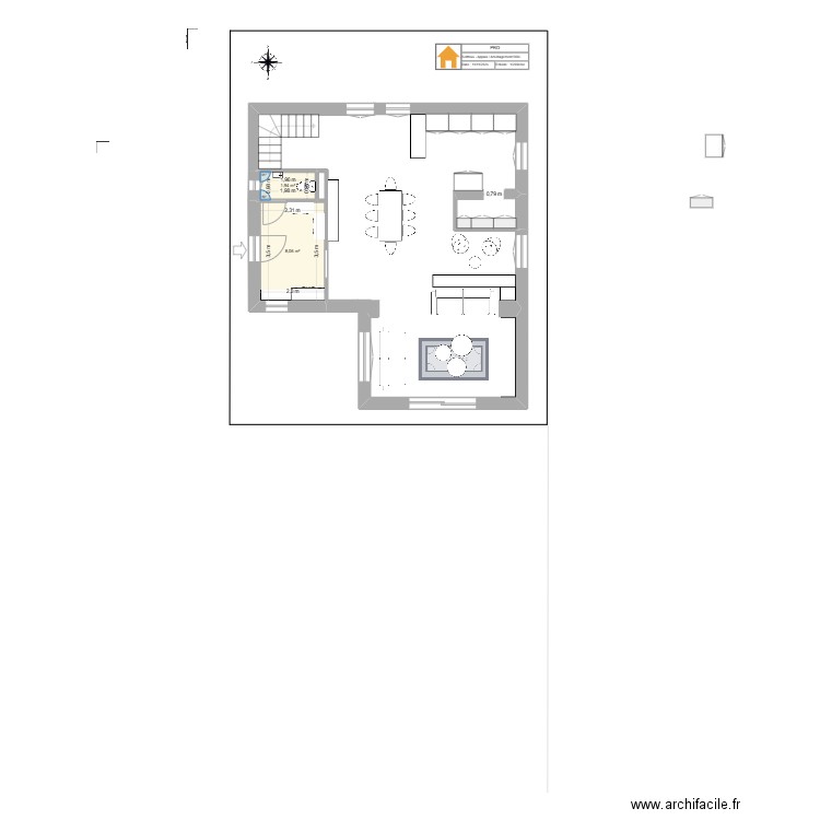 Projet - Villefranche RDC v2. Plan de 2 pièces et 10 m2