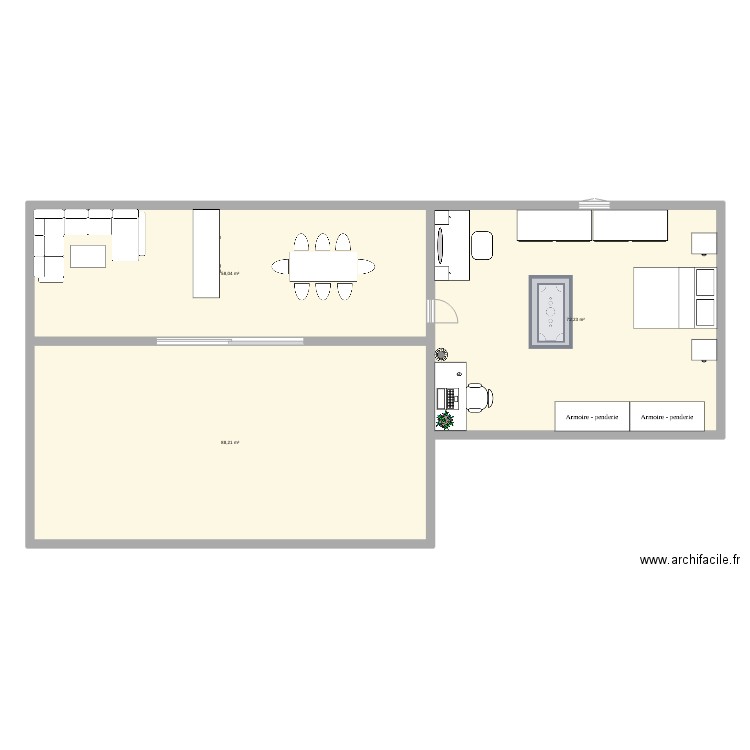 Maison en cours . Plan de 3 pièces et 218 m2