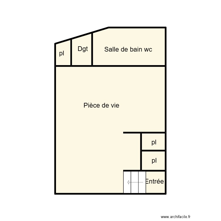 QUIMPER PETILLON. Plan de 4 pièces et 23 m2