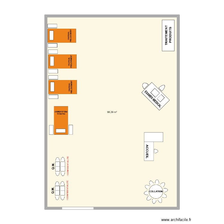 Ville 2 CELLULE Exki. Plan de 1 pièce et 98 m2