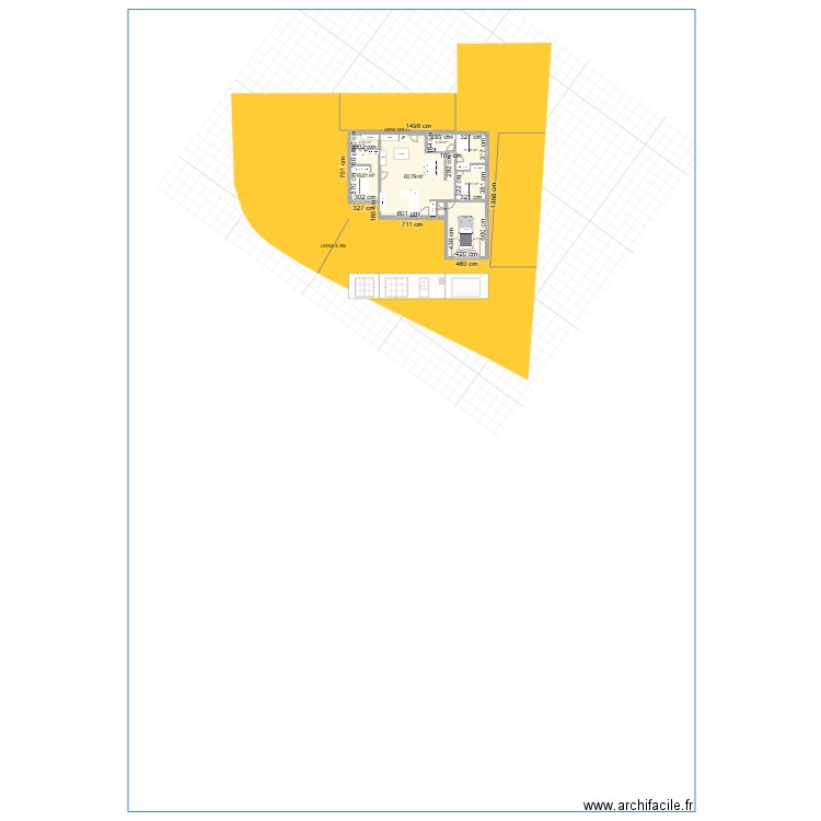 Maison L2 V2 110 + 25. Plan de 8 pièces et 136 m2