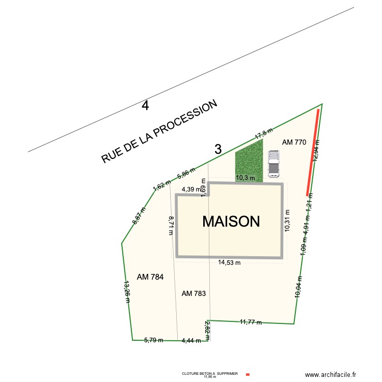 PLAN DE MASSE. Plan de 1 pièce et 132 m2