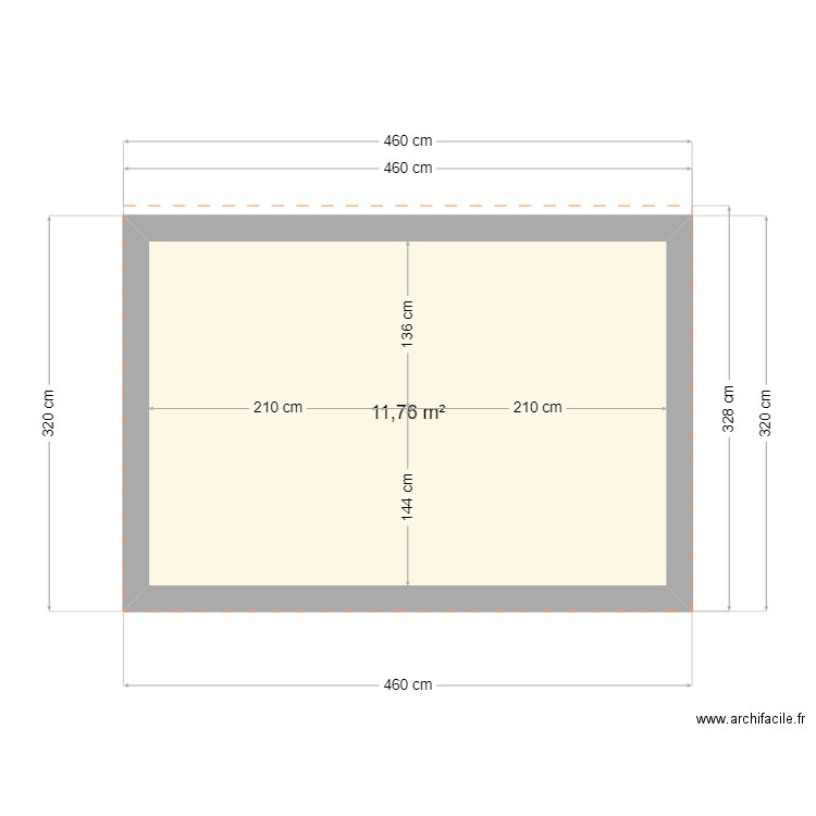 tyjgdnfgdndg. Plan de 1 pièce et 12 m2