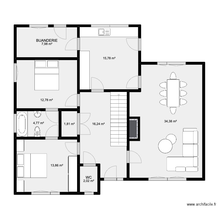 bel air 39. Plan de 9 pièces et 110 m2