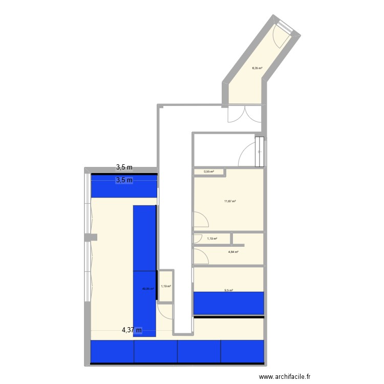 Formation AMB (3). Plan de 8 pièces et 85 m2