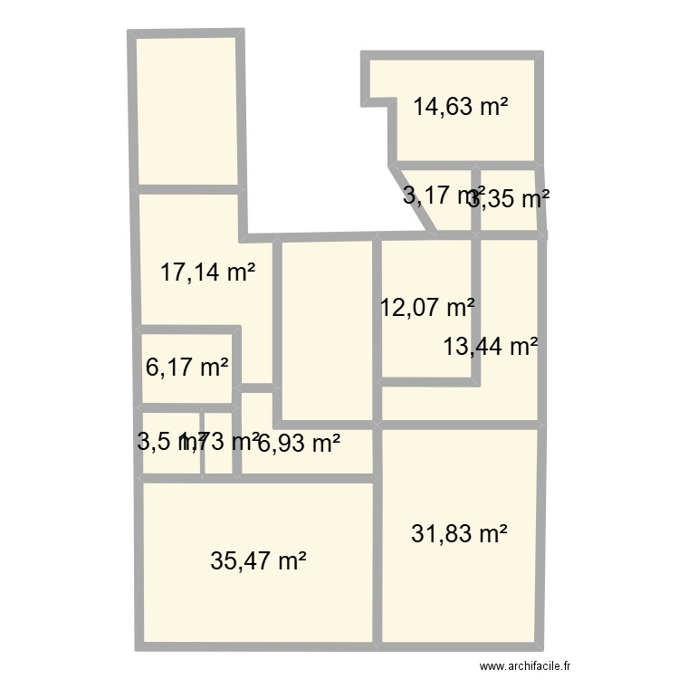 ctr rennes. Plan de 14 pièces et 180 m2