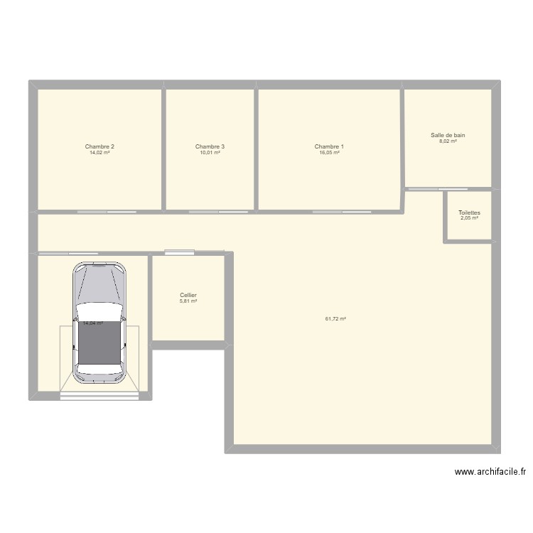 maison Michel. Plan de 8 pièces et 132 m2