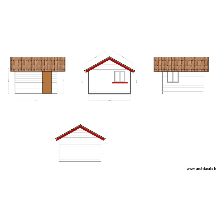 cabanon cockt. Plan de 2 pièces et 21 m2