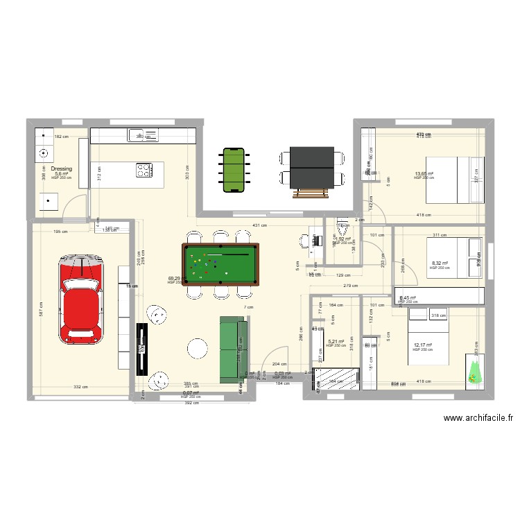 maison2. Plan de 11 pièces et 117 m2