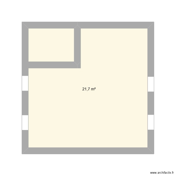 test. Plan de 1 pièce et 22 m2