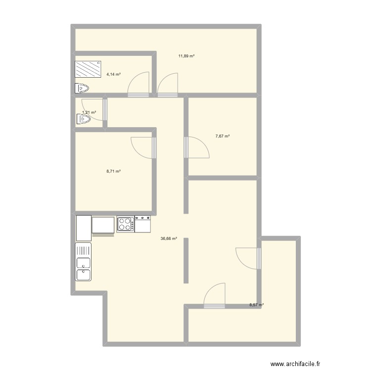 plan samba. Plan de 7 pièces et 79 m2