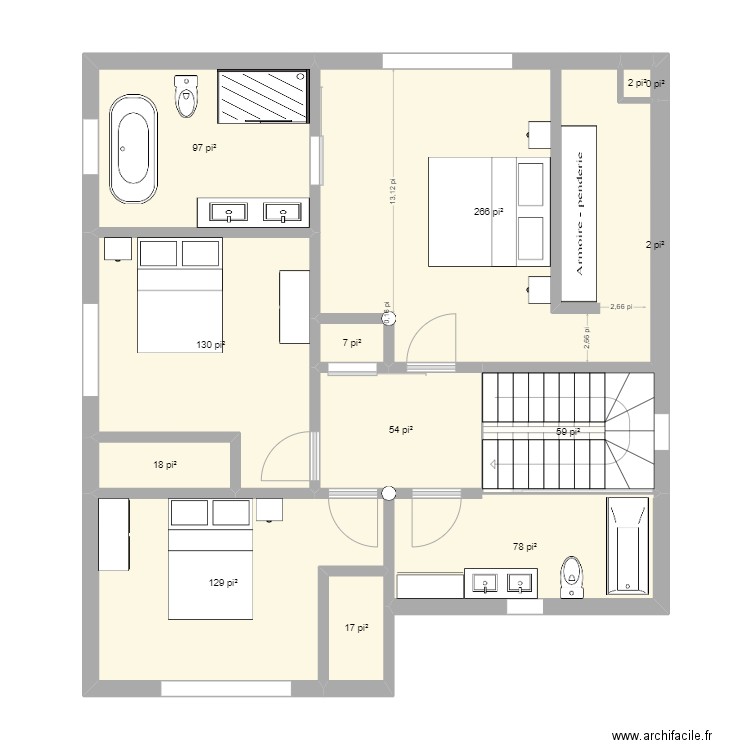 Idee Edena 3. Plan de 22 pièces et 250 m2