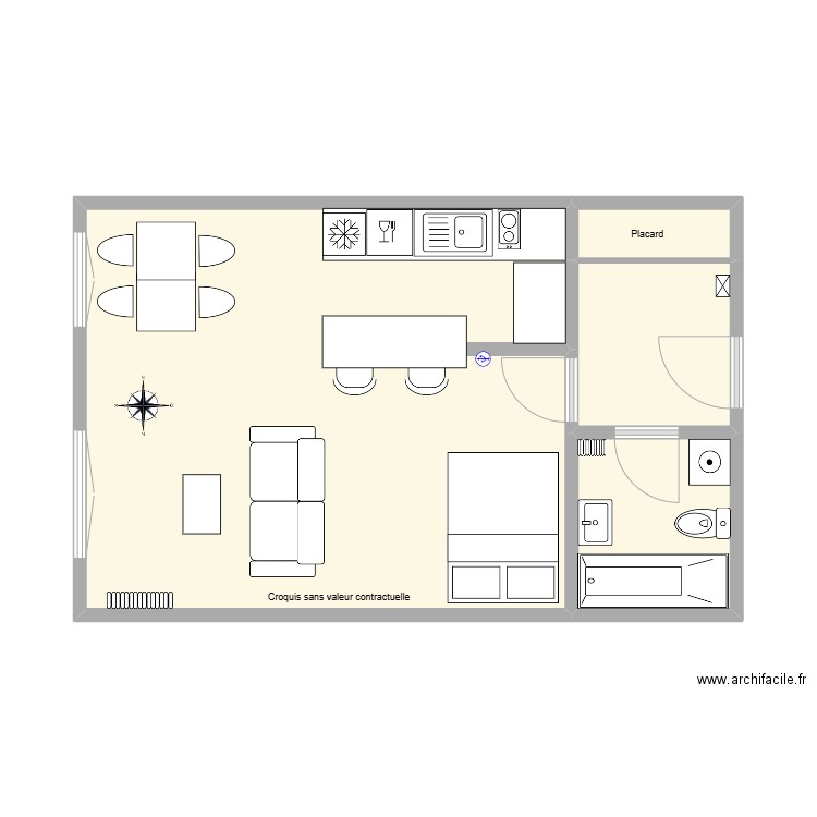 59 ABriand. Plan de 4 pièces et 39 m2