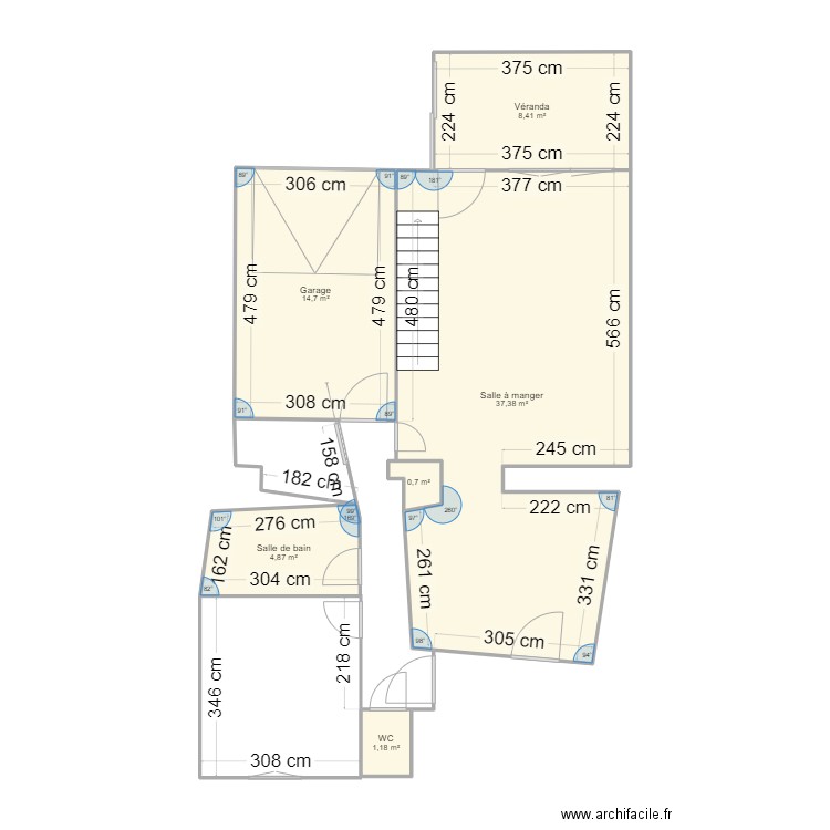 hugo. Plan de 6 pièces et 67 m2