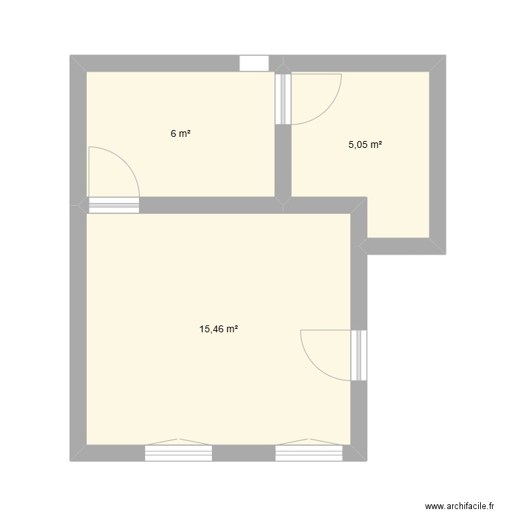 Plan appart vierge. Plan de 3 pièces et 27 m2