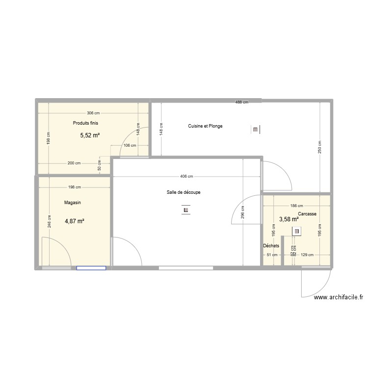 plan Mathieu 1. Plan de 3 pièces et 14 m2