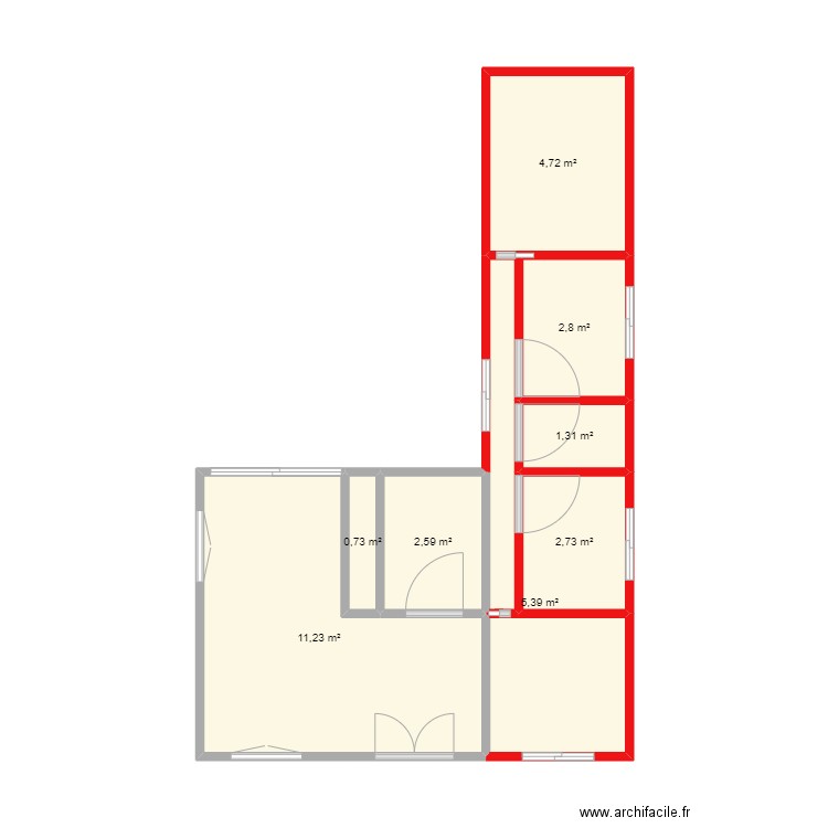 Projet 1. Plan de 8 pièces et 31 m2