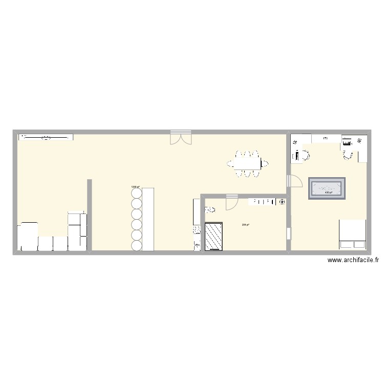 maison. Plan de 3 pièces et 177 m2