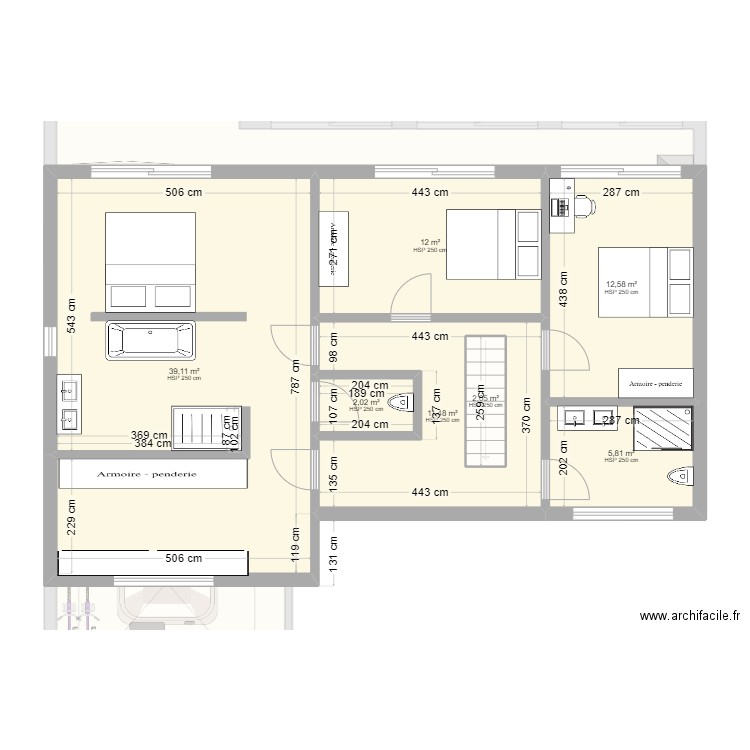 Messe 4 22022025. Plan de 10 pièces et 206 m2