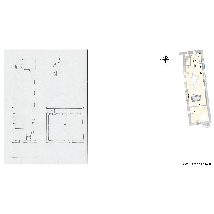 Projet MD. Plan de 3 pièces et 80 m2