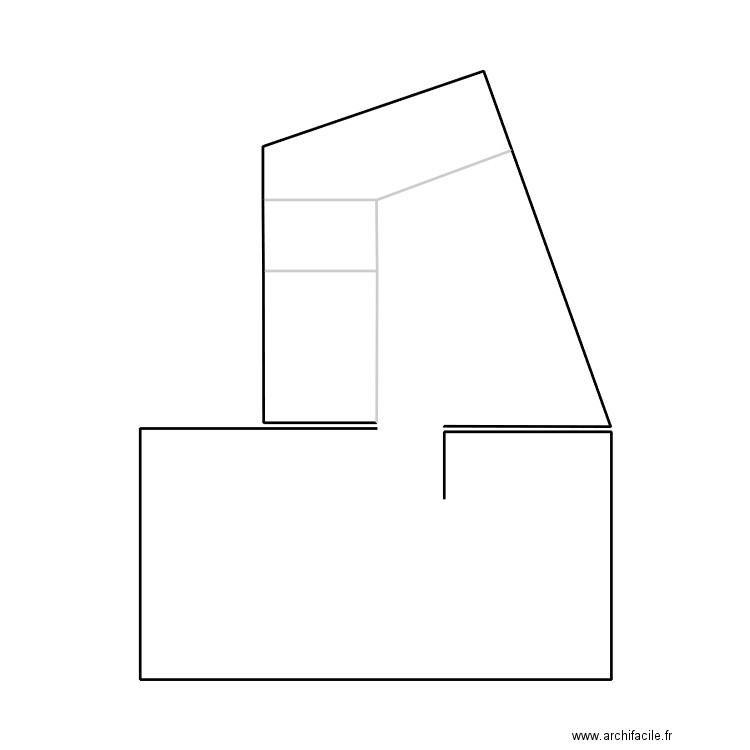 Bas 2. Plan de 2 pièces et 5 m2