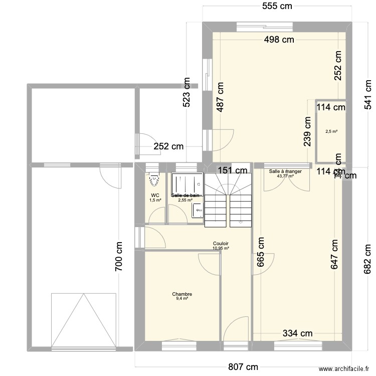 BrossoRdC2. Plan de 6 pièces et 71 m2