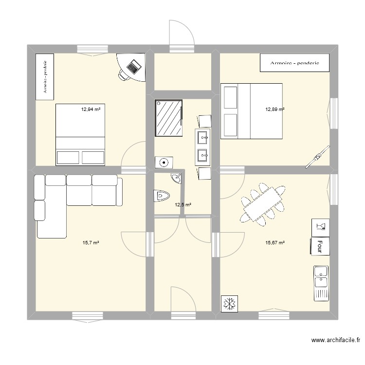 appartement ales. Plan de 6 pièces et 72 m2