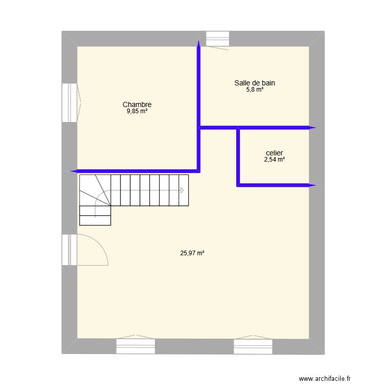 montlouis loc. Plan de 9 pièces et 92 m2