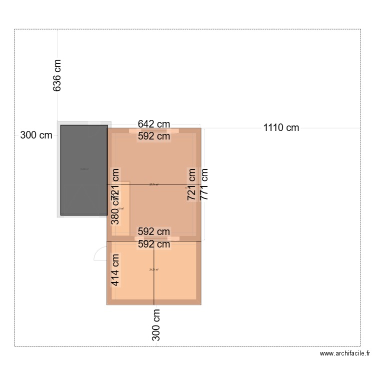 plan de masse final. Plan de 5 pièces et 161 m2