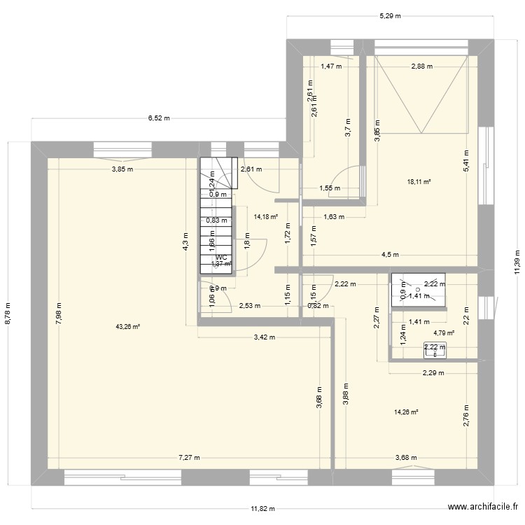 Maison Gwen. Plan de 6 pièces et 96 m2